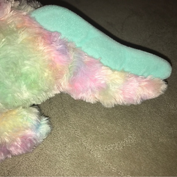 Rainbow Pastel Fluffy Axolotl Plush - Picture 8 of 8